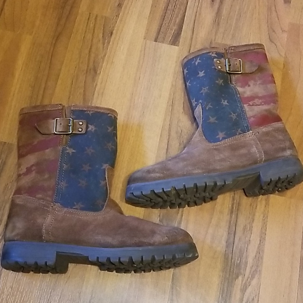 Ralph Lauren Denim & Supply Men's Suede Flag Boots